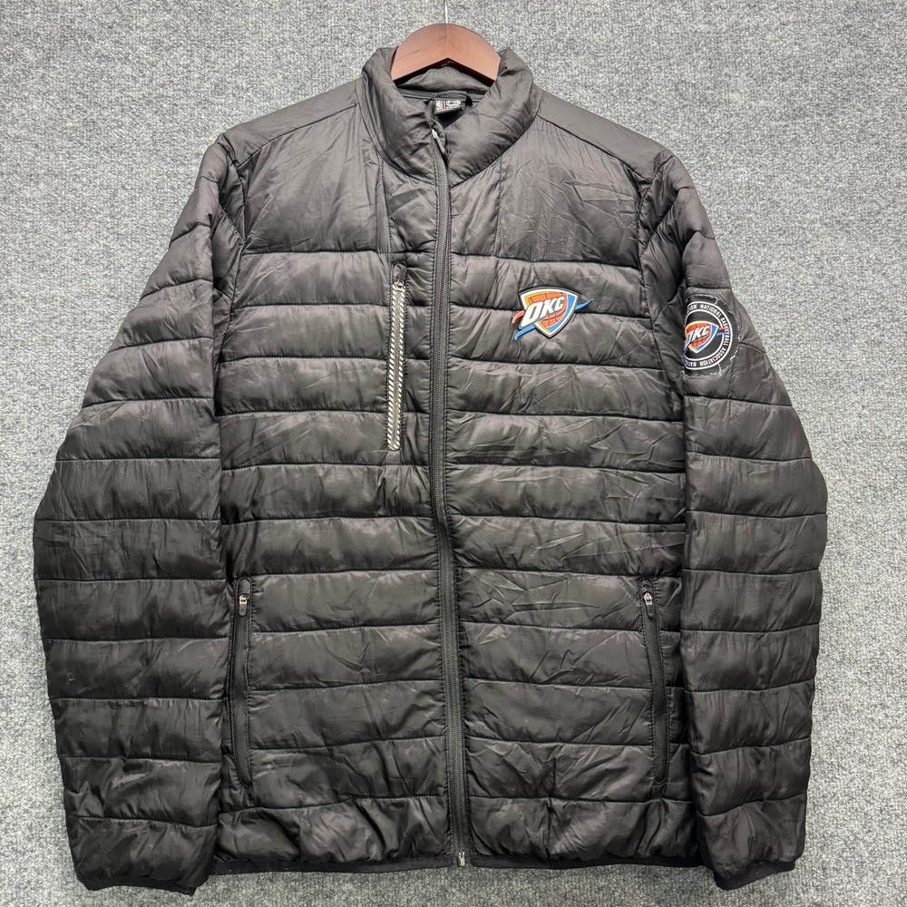 Ultra Game Puffer Jacket Men's Size M Black Oklahoma City Thunder NBA Outerwear